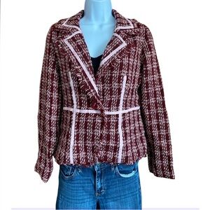 Vintage Hale Bob Burgundy Pink Tweed Women's Jacket Women’s Small